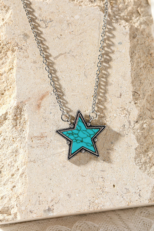 Green Turquoise Star Pendant Necklace