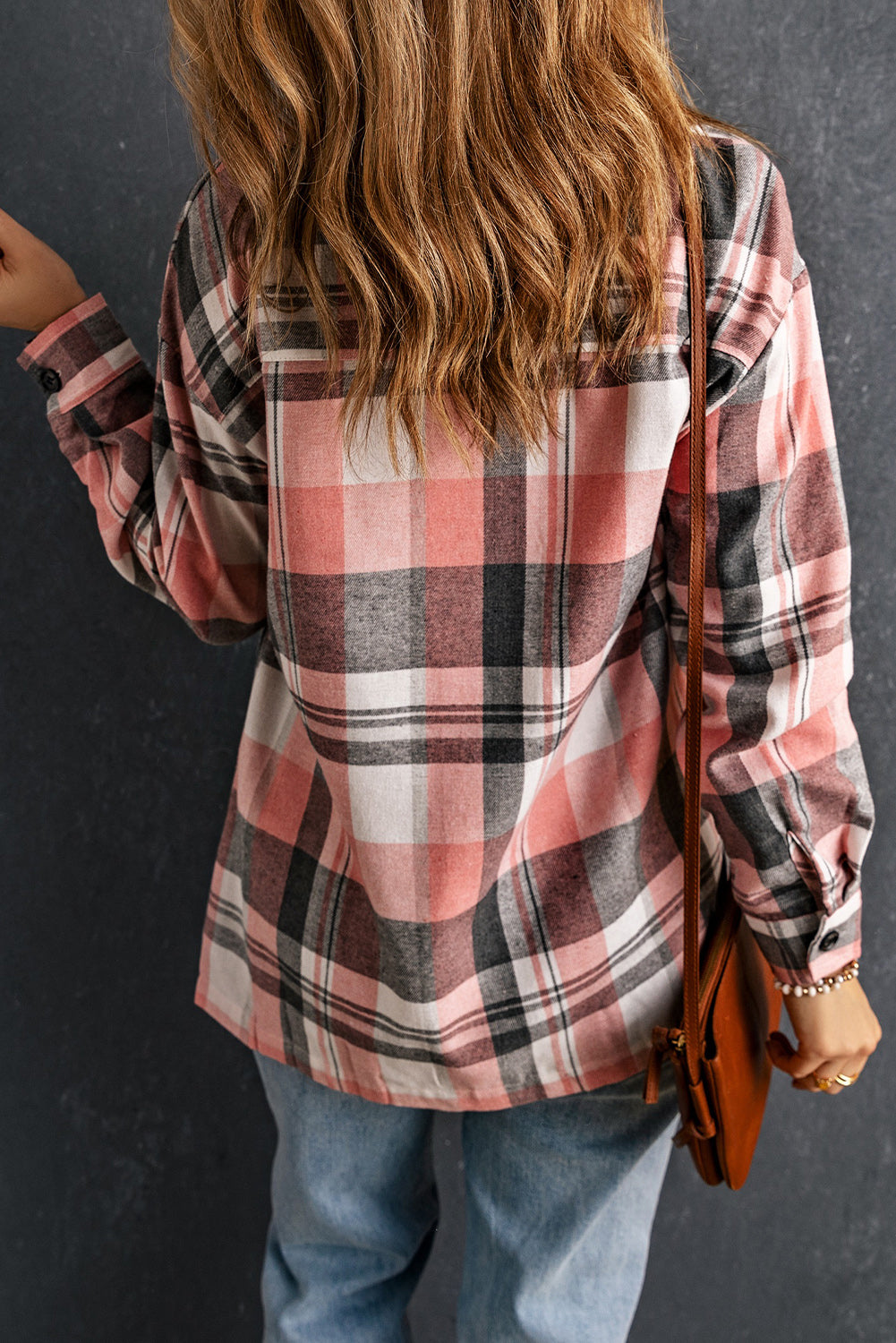 Pink Plaid Button Up Pocket Flannel